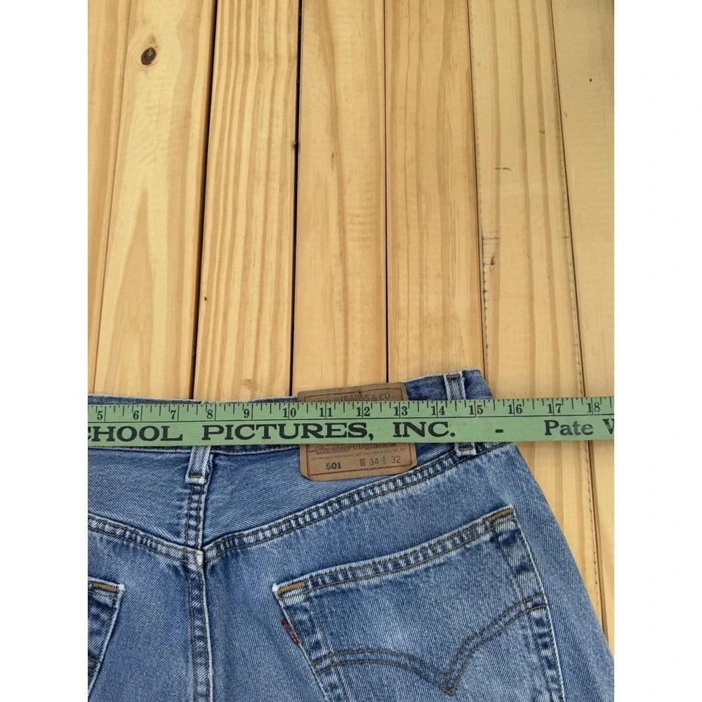 Vtg‎ 90s Levi's Jeans 501-0115 XX Button Fly USA Made Mens Size 34/32 Light Wash